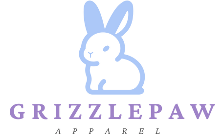 Logo von Grizzlepaw blauer Hase mit Schrift drunter wo drauf steht Grizzlepaw